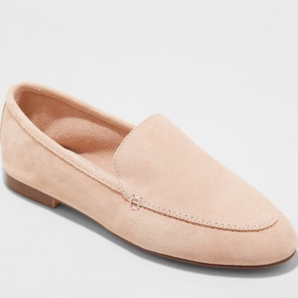 A new day genuine suede pink loafers sz 10 NWT